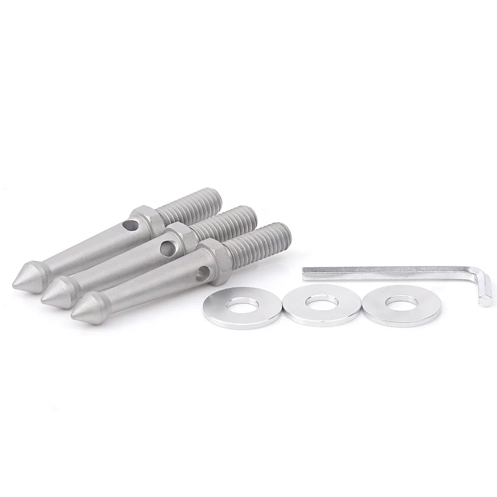 3PCS 80mm Stainless Steel Tripod Spikes, Sand Feet with 3/8 Screw, Stable Replacement For Manfrotto Gitzo Benro Sirui Tripods