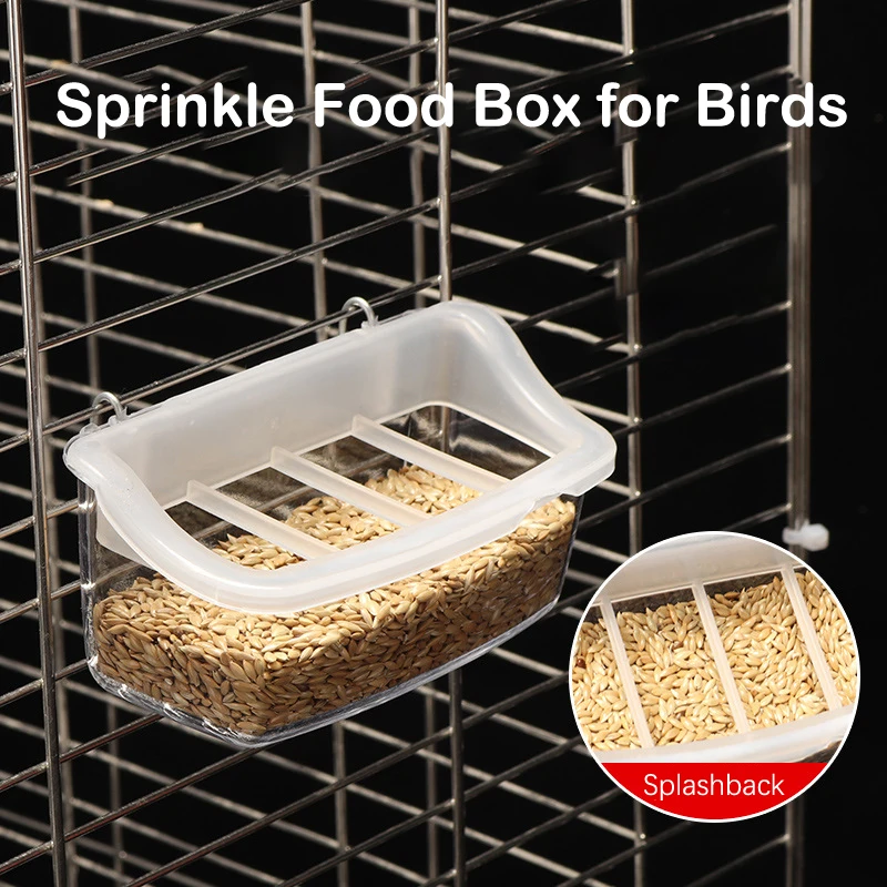 Parrot Feeder Drinker Bird Supplies Cage Birds Water Hanging Bowl Box Pet Plastic Food Container