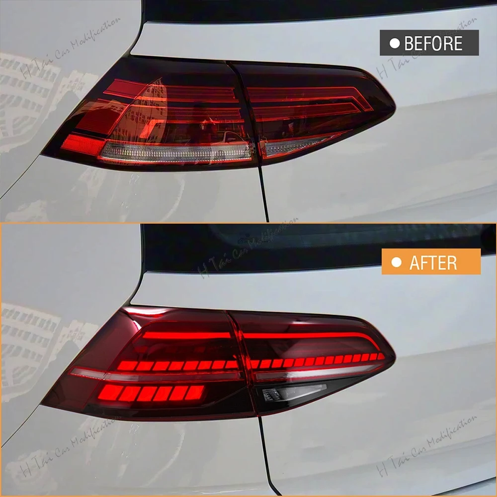 Pair LED Tail Lights For VW Volkswagen Golf 7 GTD MK7 MK7.5 2014-2020 Rear Lamps Taillights Turn Signal DRL Taillight Assembly