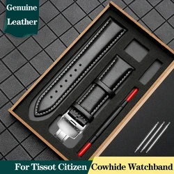 Genuine Leather Watchband for Seagull Tissot Citizen Casio Cowhide Watch Bracelet Steel Buckle Strap Black Brown 18mm 20mm 22mm