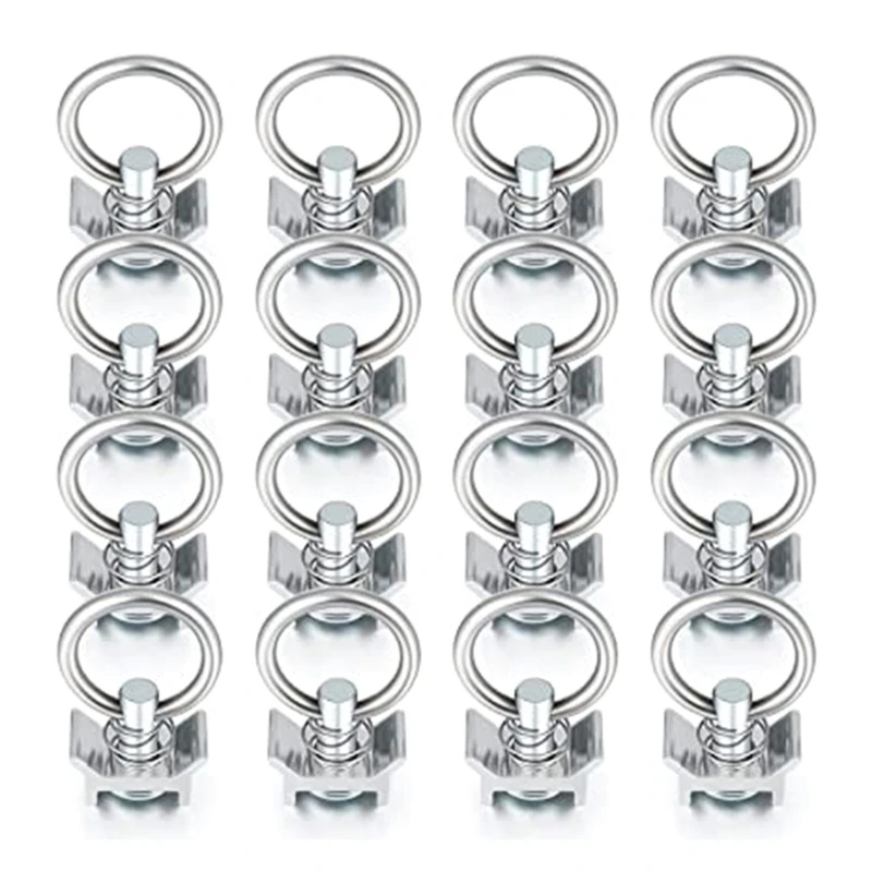 6/10Pcs Universal Single Stud Fitting Heavy Duty Tie Down Anchor Quick Hook Spring Bolt with Round Ring Trailer Fixing Ring