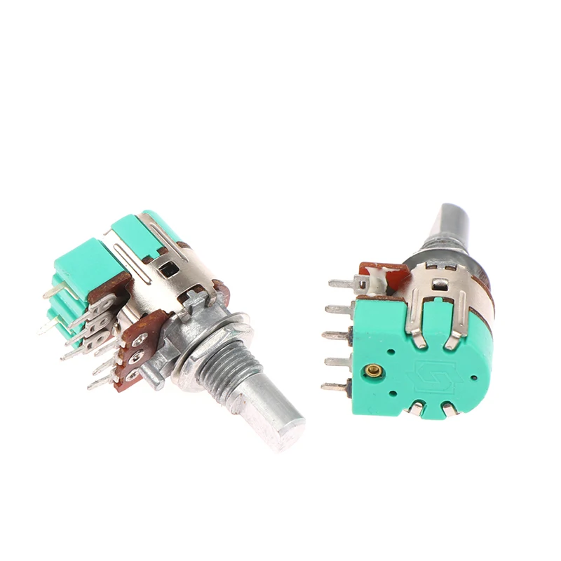 H120 Stereo Channel With Switch A50K A10K 15mm Half Shaft Volume Potentiometer Double Potentiometer