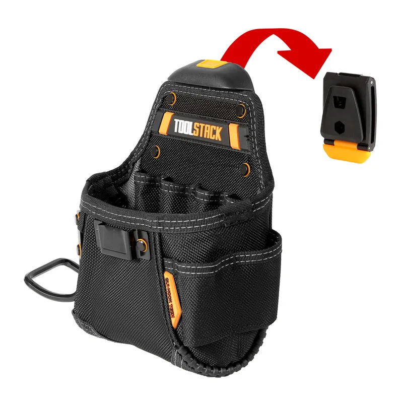 TOOLSTACK Tool Belt Quick-Hook Waist Bag Mini Carpenter Pouch Portable Utility Hammer Screwdriver Pouch Hardware Service Toolkit