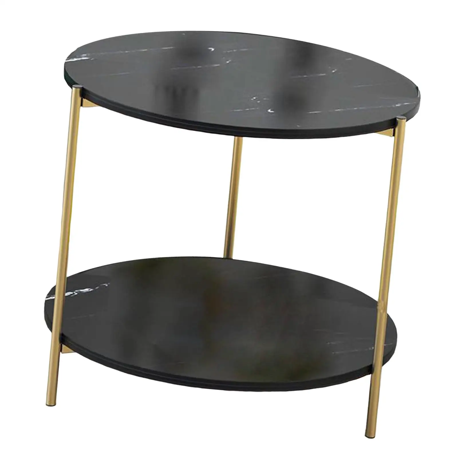 Light Luxury Sofa Side Table Marble End Table Decor Small Apartment Double Layer for Bedroom