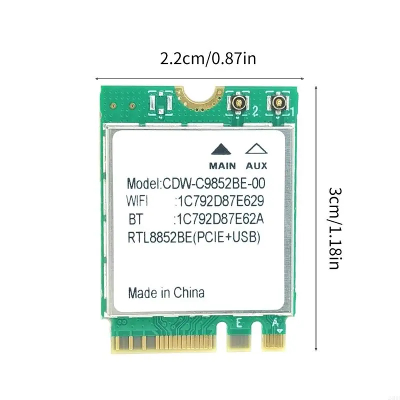 RTL8852BE WIFI6 Wireless Card 2.4/5GHz Networking Adapter With Bluetooth-compatible 5.2 for Win10 Laptops 24BB