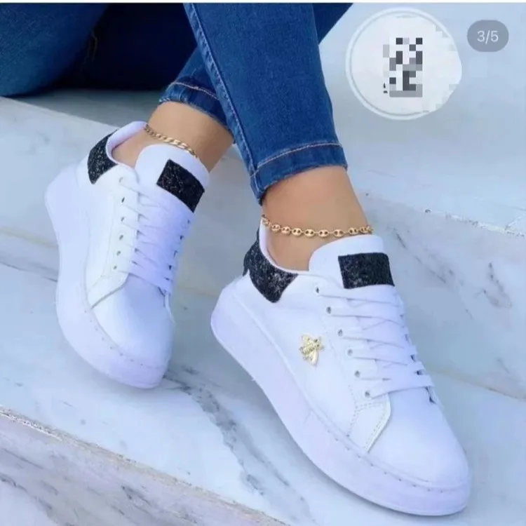 New Shoes Women Lace Up Women\'S Vulcanize Shoes Outdoor Women Sneakers Round Toe Flat With Platform Ladies Casual Shoes