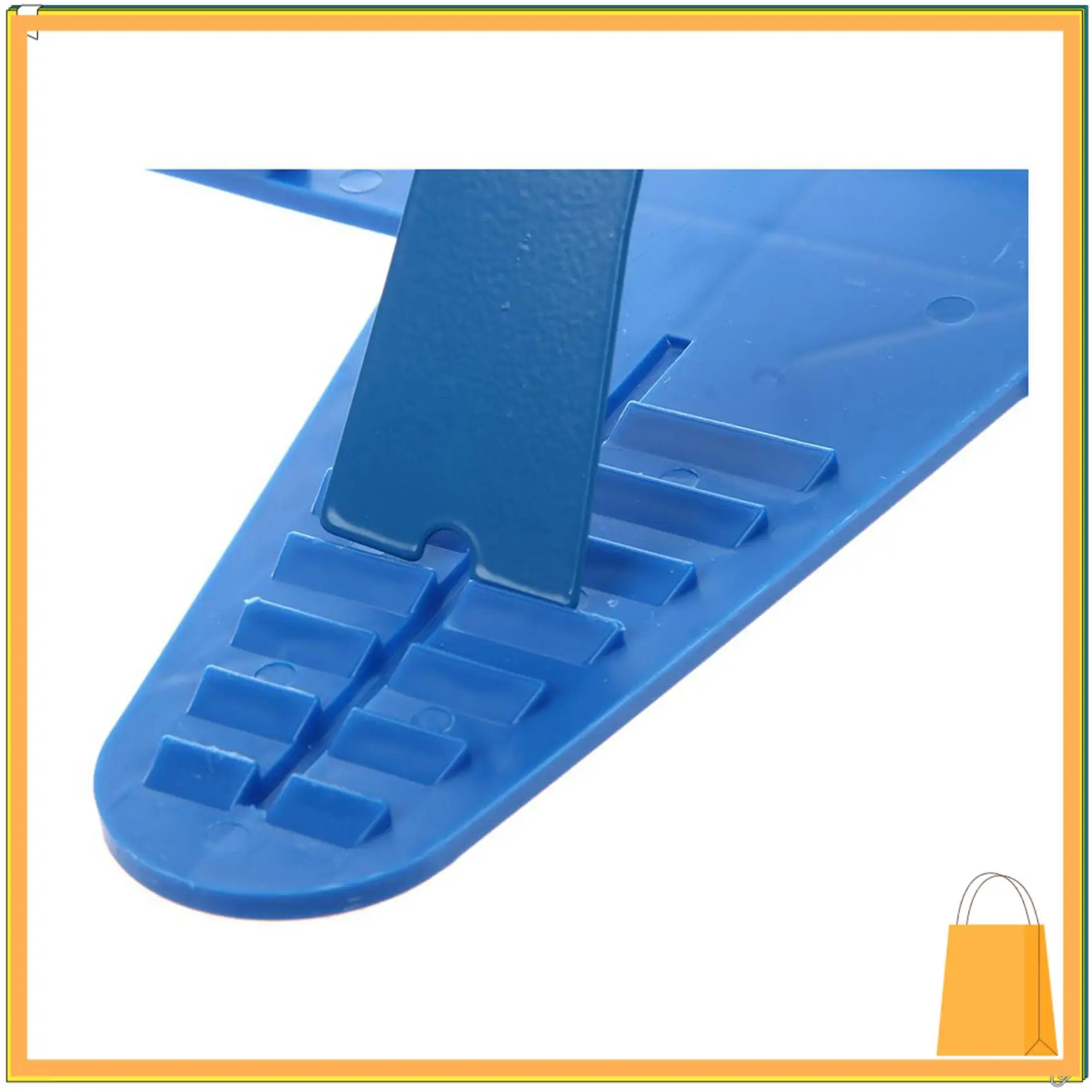 L52A-2Pcs Portable Foldable Adjustable Bookend Stand Reading Book Stand Document Holder Base Reading Book Shelf (Blue)22X16cm