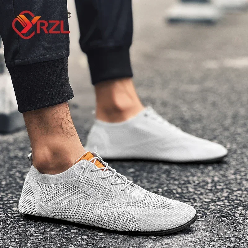 YRZL Mesh Loafers Men Driving Moccasins Thin Bottom Flats Walking Shoes Breathable Non Slip Casual Loafers Summer Mens Shoes