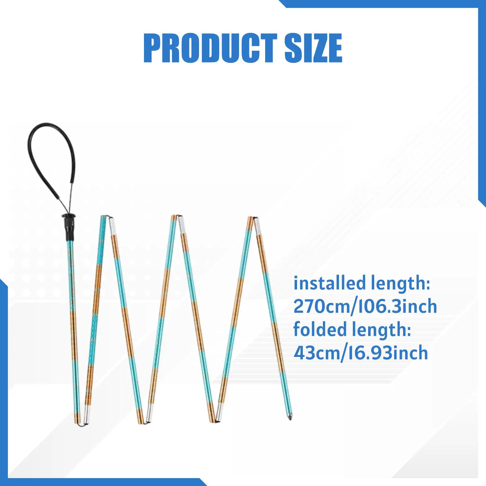 مسبار إنقاذ أفالانش قابل للطي محمول بعمود أفالانش 106.30 بوصة مسبار إنقاذ الثلج لعربات الثلج في الهواء الطلق #6