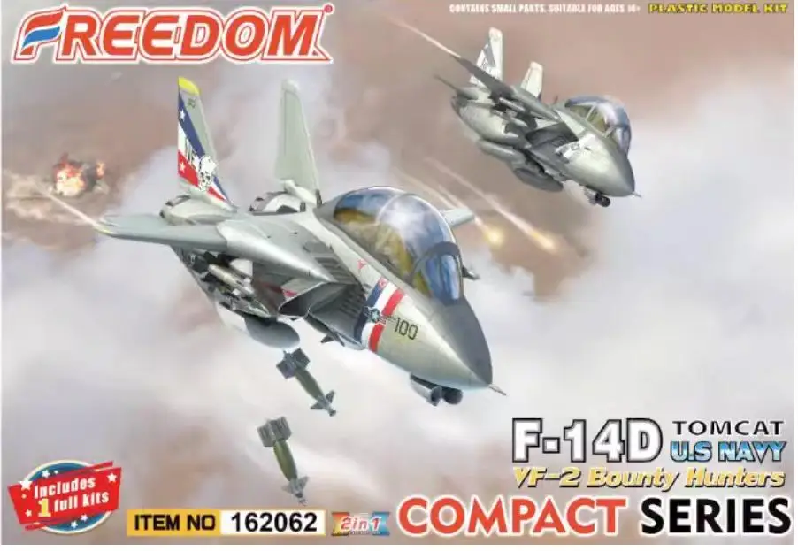 Freedom 162062 Compact Series: F-14D Tomcat VF-2 Bounty Hunturs Plastic Model Kit