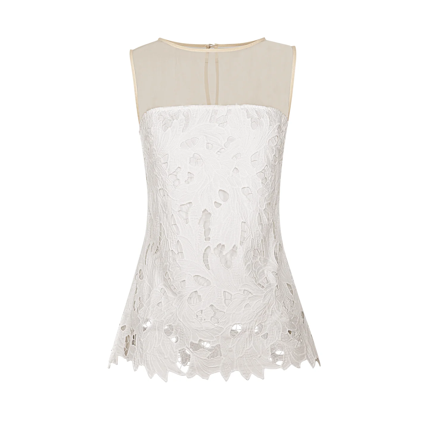 AEL Original Französischer Eleganter Weißer Spitzenanzug für Damen, 2026 Sommer Neu Ausgehöhltes Blumen-Oberteil/Rock – Detail 6