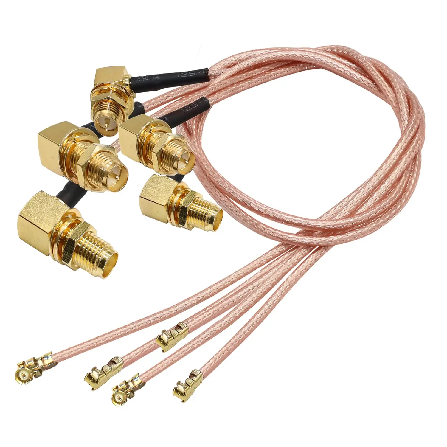 RP-SMA to U.FL Coax Cable UFL IPX  to RP SMA Female Right Angle Pigtail Coaxial Low Loss Cable Antenna Cable 5PCS