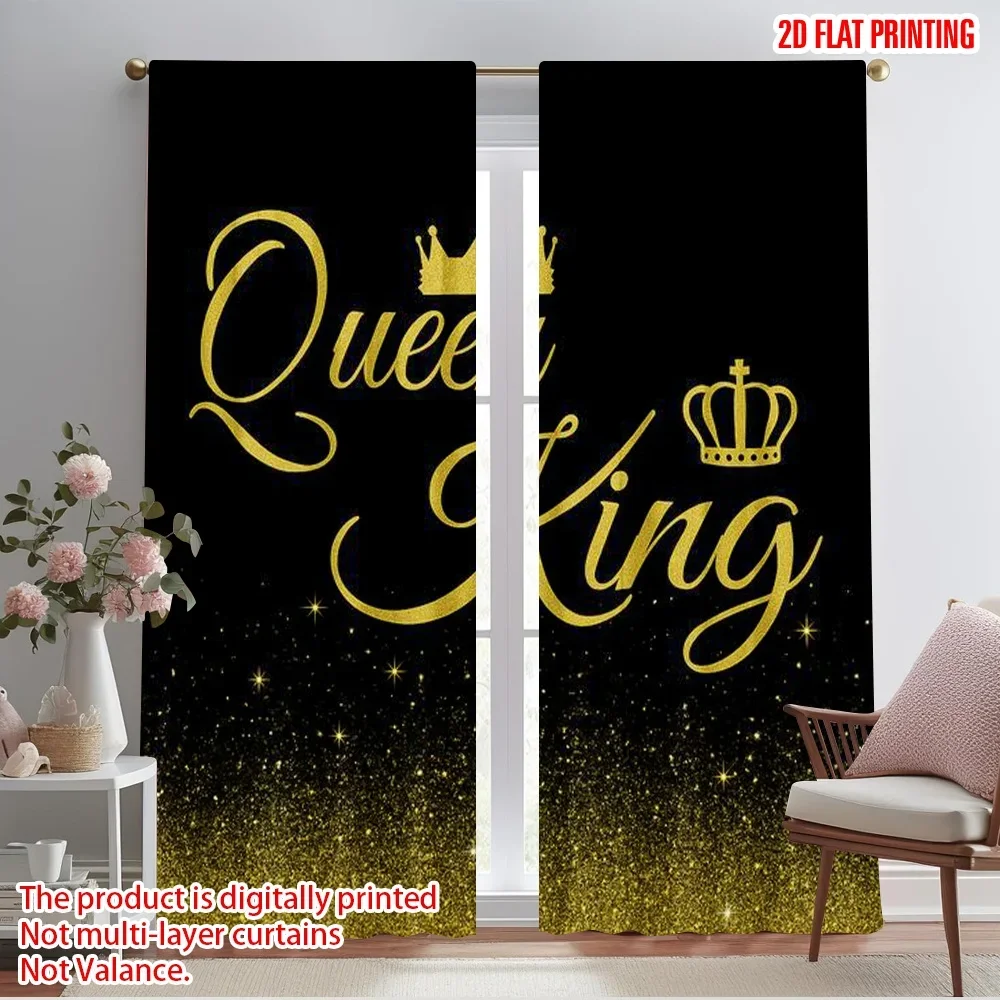 2pcs,2D plane printing Contemporary Curtains King and Queen (27) 100% Polyester (without rod) Versatile All Use for Bedroom