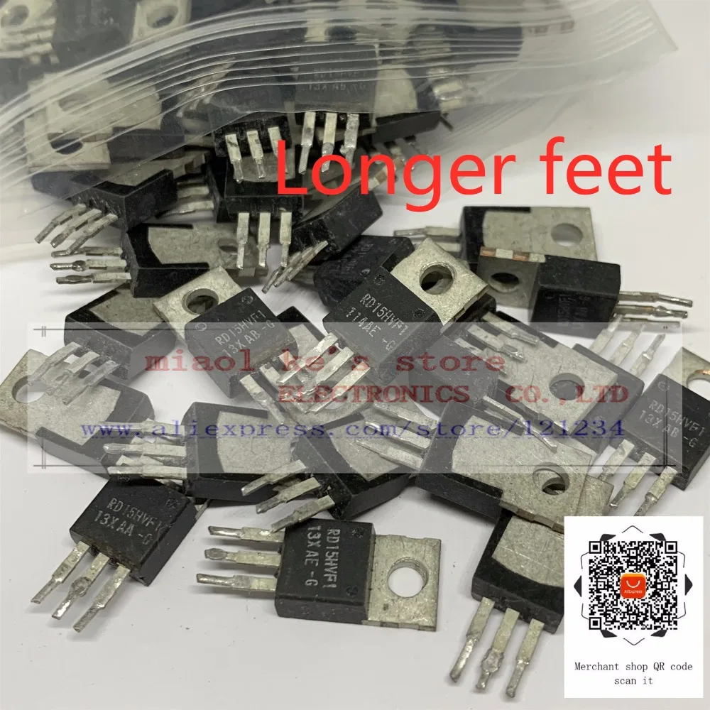 [5pcs] RD15HVF1 RD15HVF1-101 (With tin)[ 175MHz 520MHz, 5W replaced 2SC1972 ] Longer foot or Short foot . stock - 100% Original