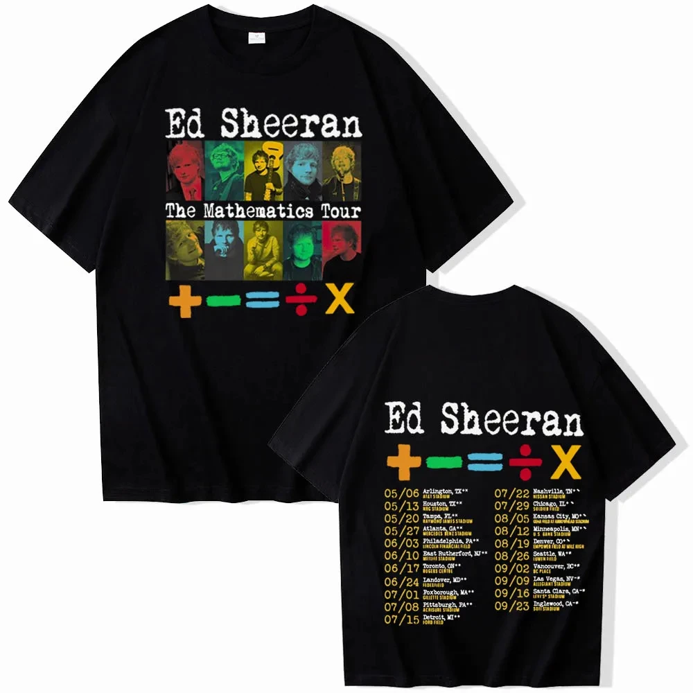 Ed Sheeran Mathematics Tour 2024 T-Shirts Harajuku Hip Hop O-Neck Short Sleeve Shirts oversized t shirt