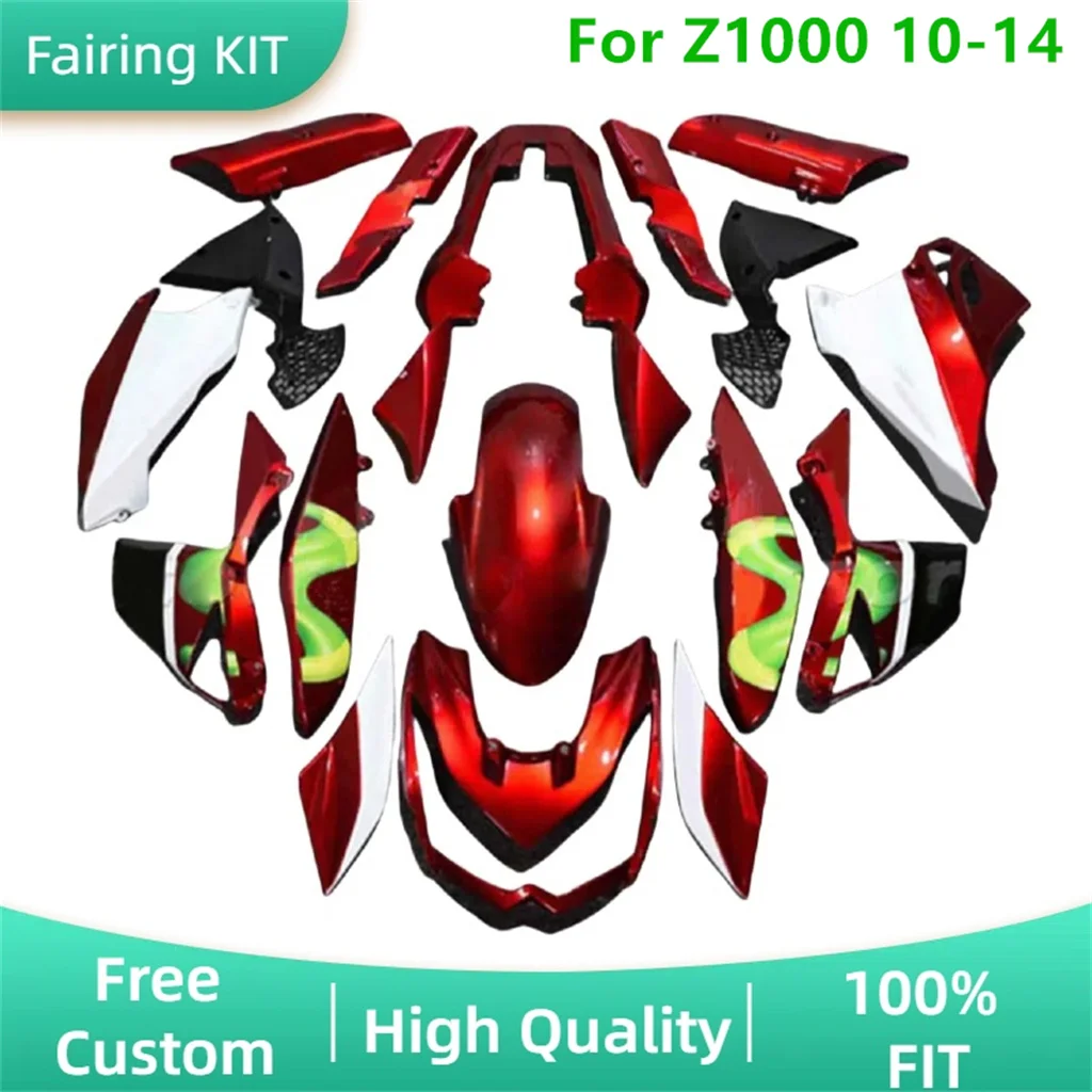 Kits de carenagem para motocicletas de reposição, carroçaria, livre personalizado, apto para Kawasaki Z1000RR, 10, 11, 12-14, Z1000, 2010, 2011, 2012, 2013, 2014