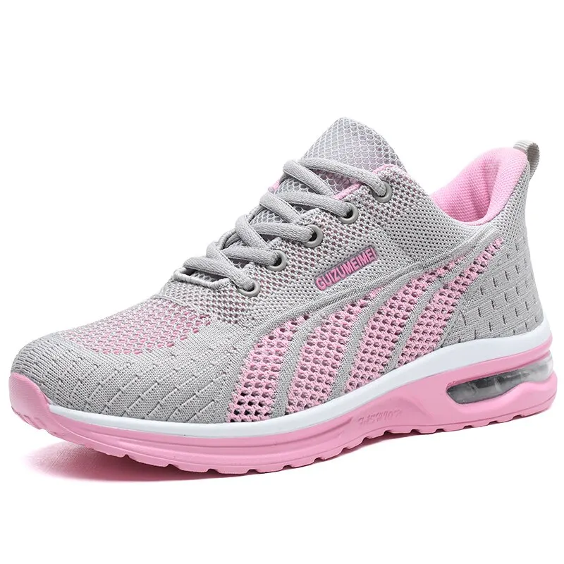 Women Running Shoes Ladies Breathable Sneakers Mesh Air Cushion Tennis Women\'s Sports Shoes Outdoor Lace Up Training Shoes