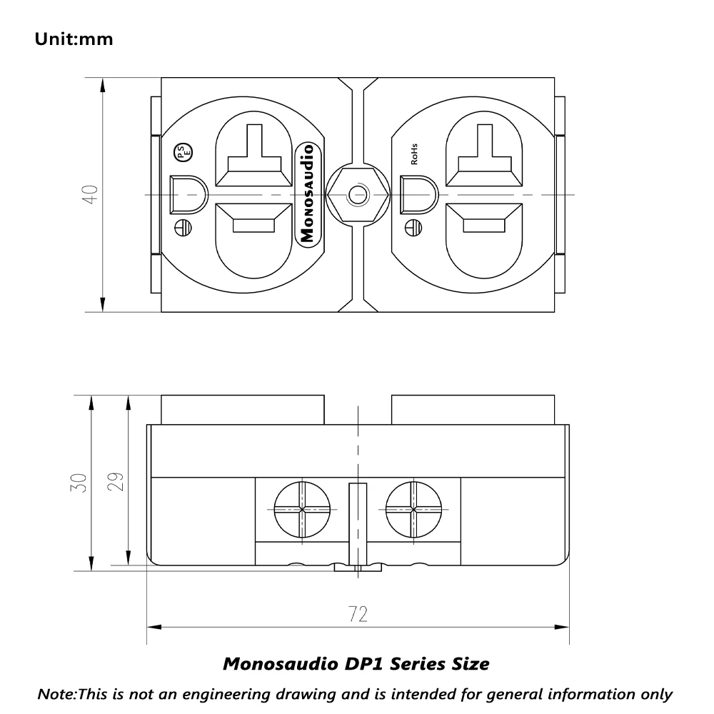 Monosaudio P86 +DP1G/R US Version AC Power Receptacle Pure Red Copper Gold/Rhodium Plated Wall Outlet Copper Socket 20A 125V AC