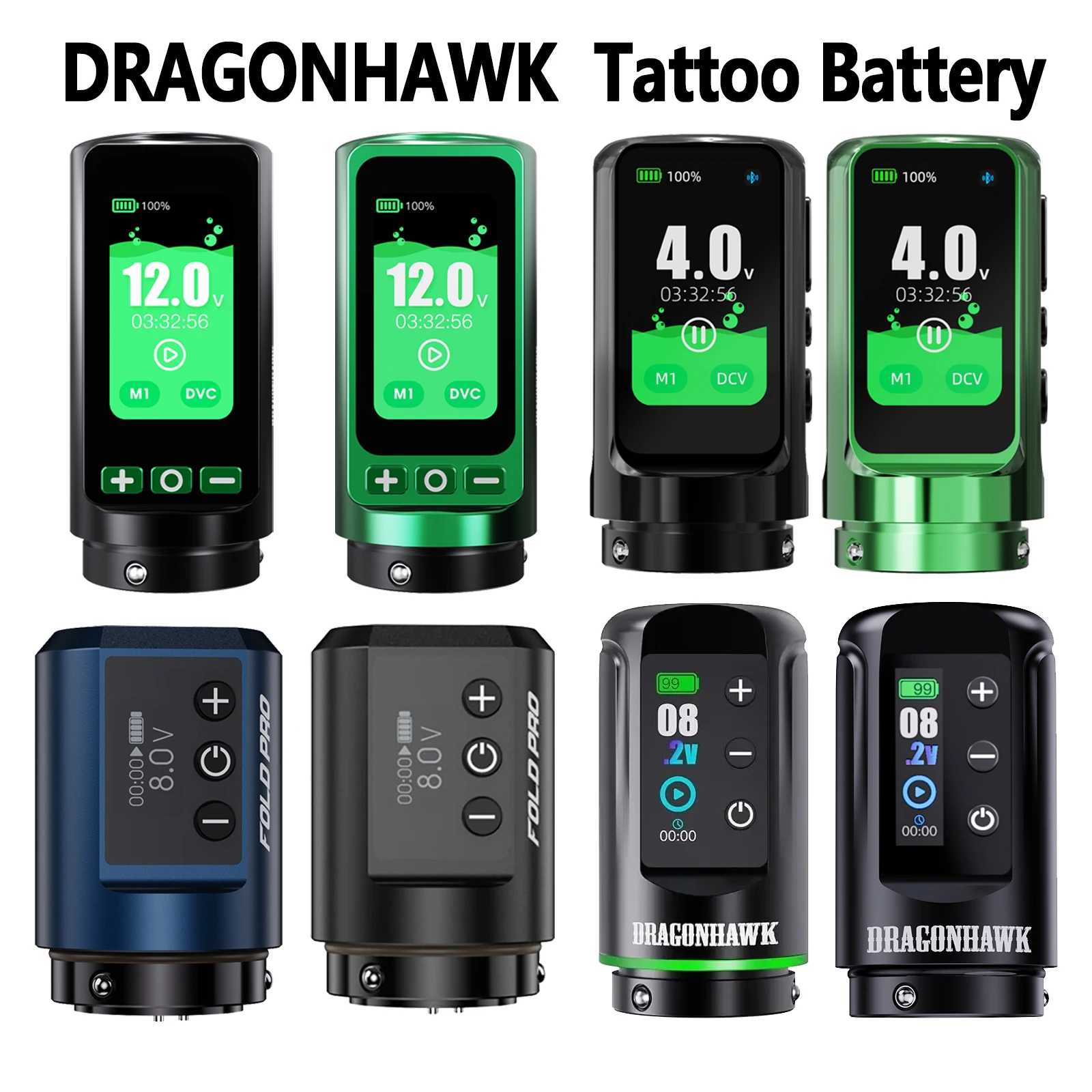 

Беспроводной перезаряжаемый блок питания для тату-машинок Dragonhawk Fold Pro с ЖК-экраном высокого разрешения, принадлежности для татуировок
