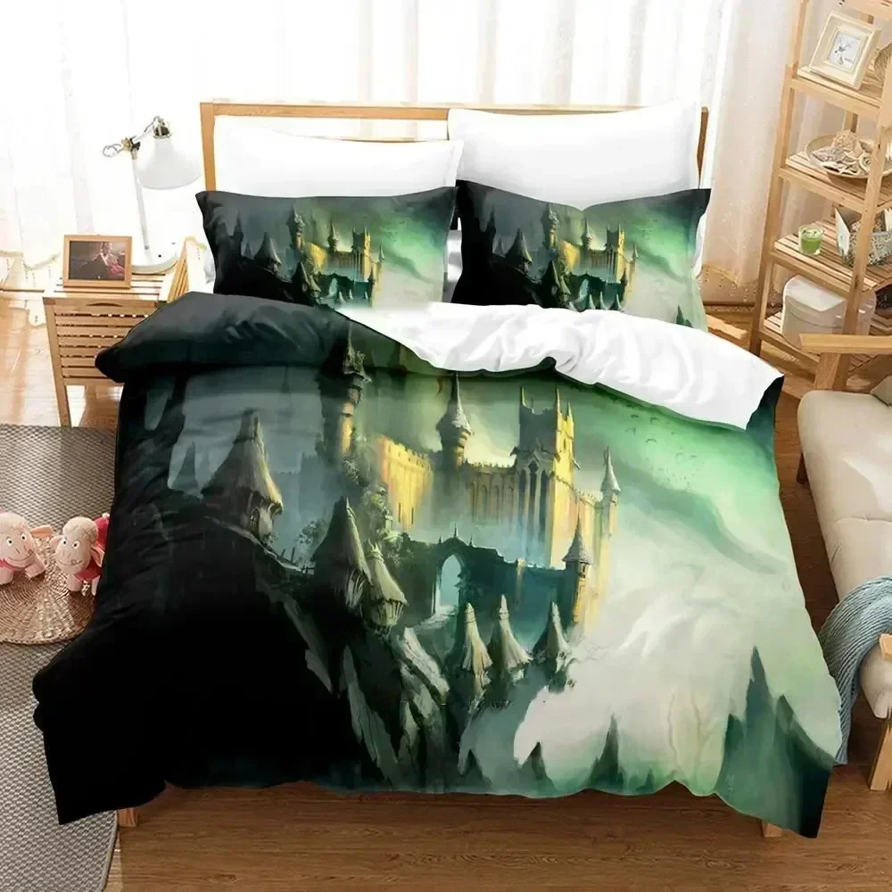 Science Fiction Enchanted Castle Bedding Set Duvet Cover Sheet Printed Bed Set Pillowcase Full Queen King Size Comforter Bedroom