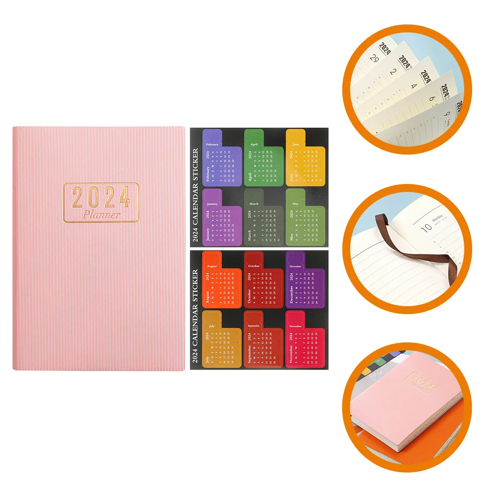 1Set Yearly Schedule Notepad Study Planner Weekly Calendar Plan Pad to Do List Organizer 2024 Efficient Academic Planner