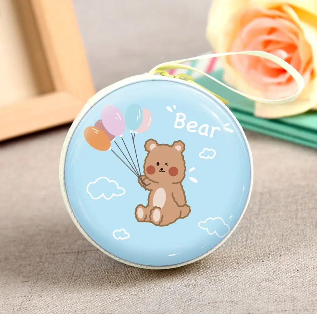 Cerniera Studenti Donne Cavo USB Organizer Portafoglio Bunny Auricolari Scatola Custodia per auricolari Portamonete Custodia per cuffie