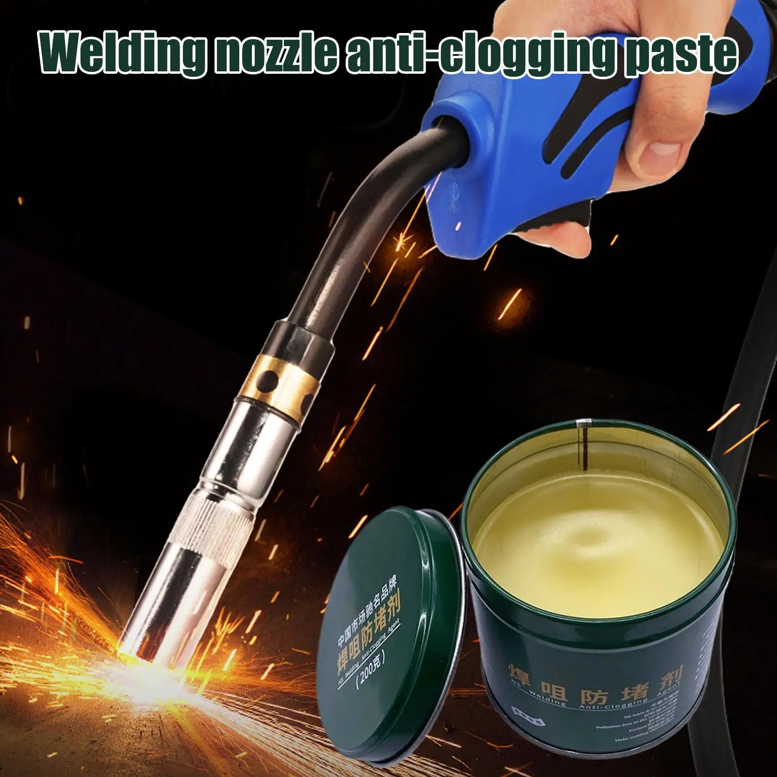 Gel per punta di saldatura 200g Balsamo anti-intasamento Gel per punta per saldatore MIG/TIG per flusso schizzi Strumenti di spruzzo Attrezzatura Filo per macchina