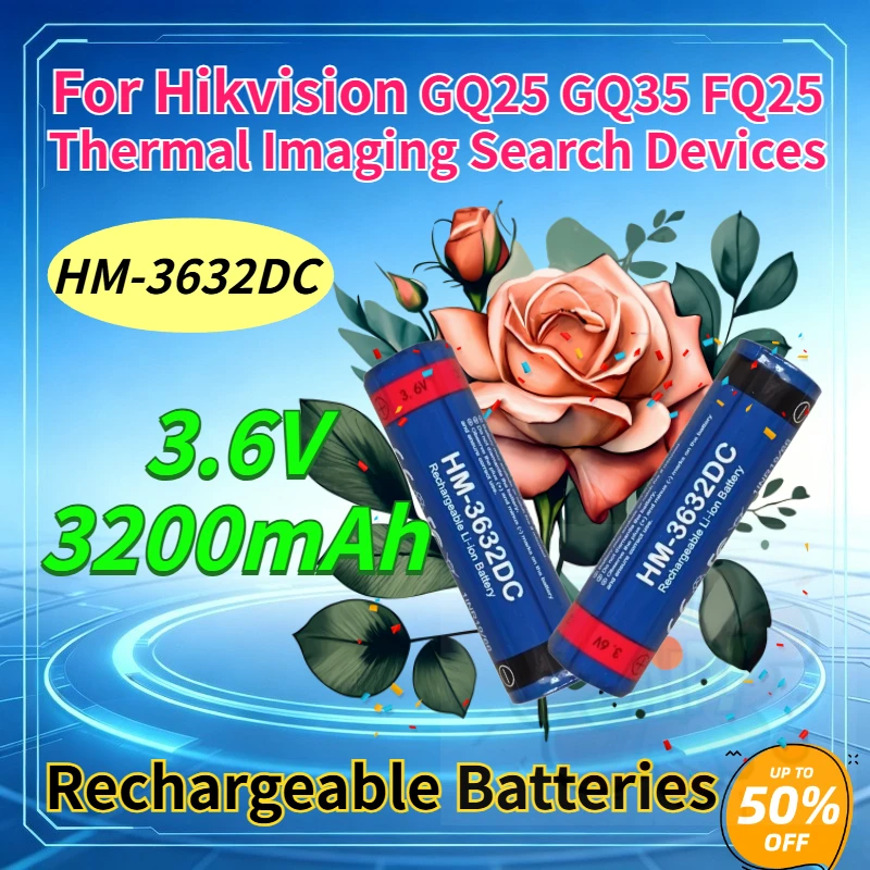 HM-3632DC Lithium-ion Battery 3.6V 3200mAh Rechargeable Battery for Hikvision GQ25 GQ35 FQ25 Thermal Imaging Search Equipment