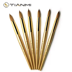 TIANMI Kolinsky Pennello Sable Pennello per nail art acrilico Strumenti per la costruzione di gel Penne da disegno per unghie Pennelli per manicure professionali