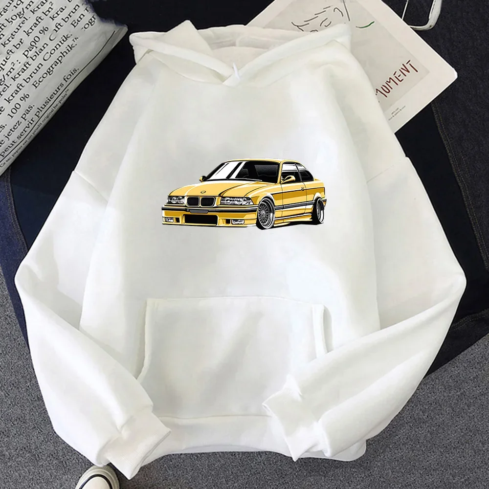 Man Car Printing Hoodies Male Handsome Street Sweatshirts Autumn Winter Long Sleeve Pullovers Soft Fleece Clothing Brand Tops