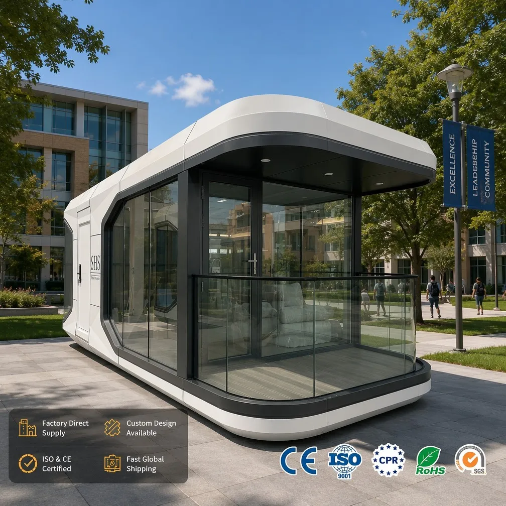 Portable Modern Eco‑Friendly Prefab Tiny Container Cabin Modular Home for Hotel Camping Emergency Shelter Outdoor Living