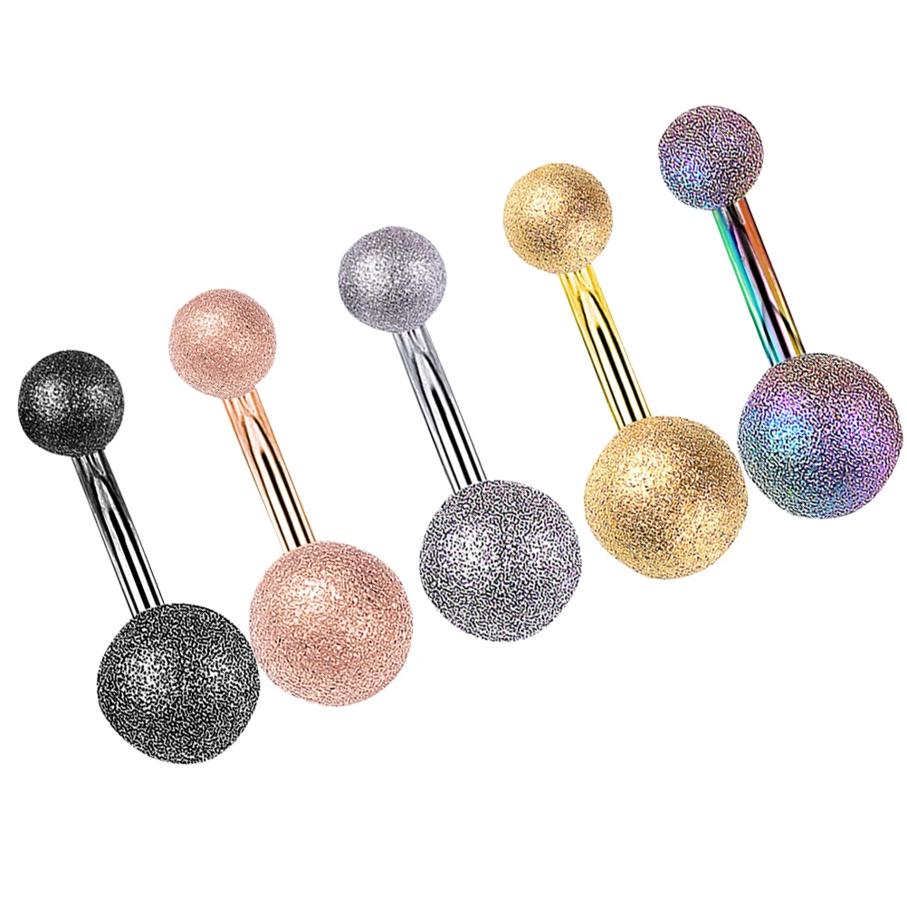 

5 pcs Belly Ring Body Jewelry High Polished Stainless Steel Skin-Friendly Durable Piercing For Daily Wear Party Beach Wedding