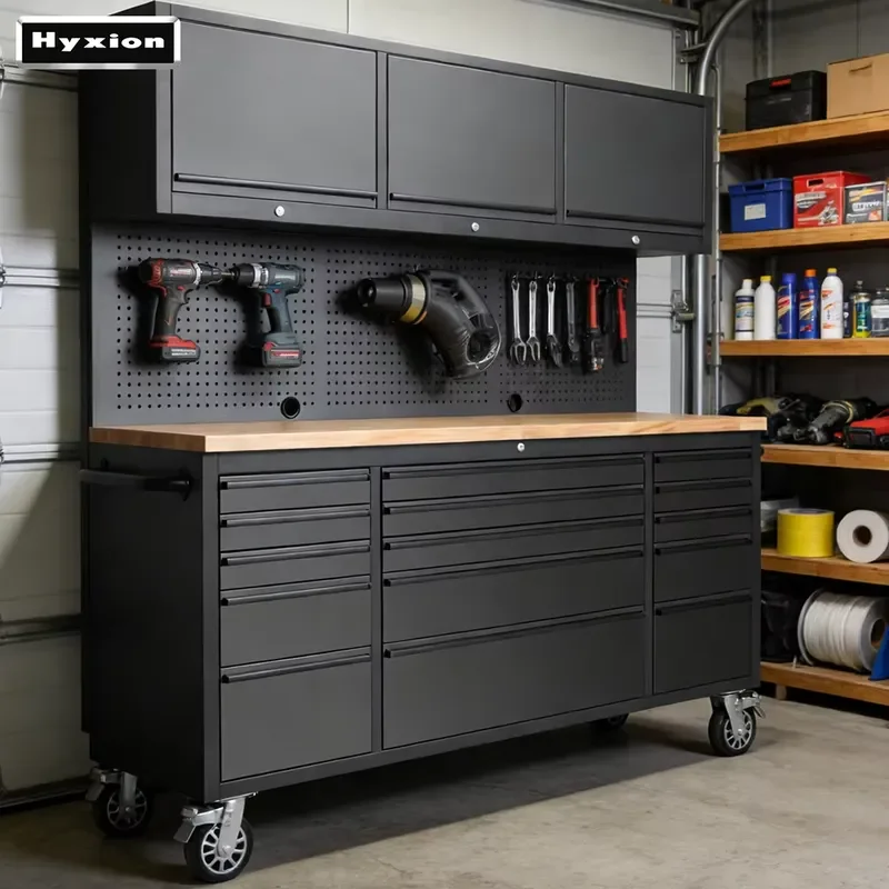 CE Certificate 72 Inch Garage 430 Stainless Steel Tool Cabinet Combination Tool Workbench Chest with Storage Drawer for Heavy