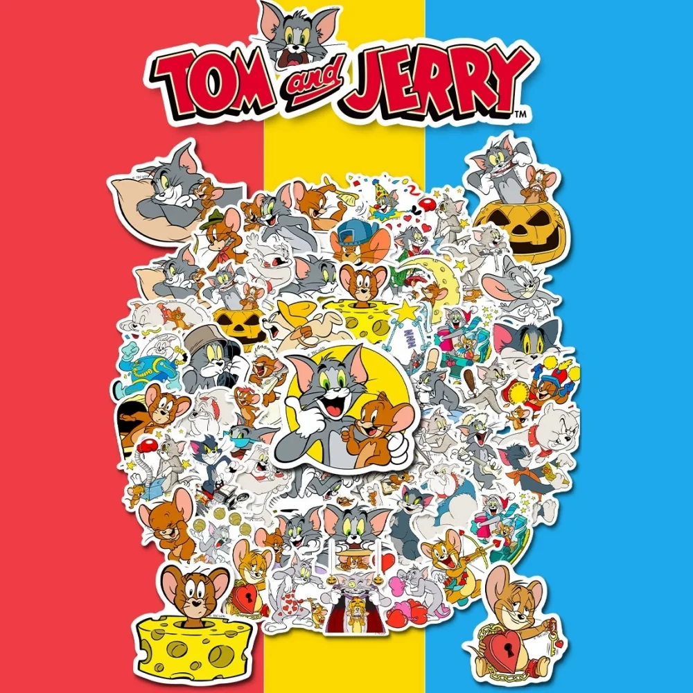 50 個本物のトムとジェリーステッカー漫画スクラップブックステッカー水ボトルギター文具装飾デカール女の子のおもちゃギフト
