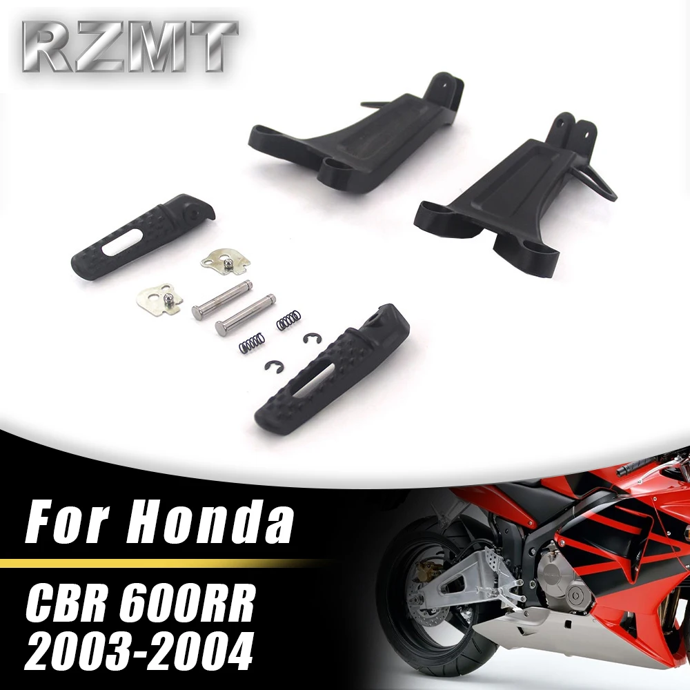 

Motorcycle Folding Bracket Assembly Kit For HONDA CBR-600RR 2003-2004 Rear Foot Rests Pedal Accessories Parts BLACK SILVER