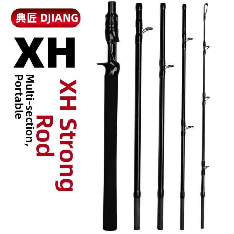 portable-xh-multi-section-45-rod-ultra-hard-carbon-travel-fishing-rod-straight-handle-long-casting-road-black-lure-stick