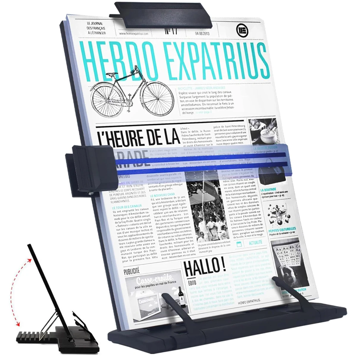 Porta documentos de escritorio, 7 niveles de altura ajustable, alivia la fatiga cervical, utilizado para colocar libros y partituras.