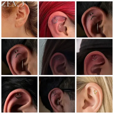 ZEMO 3 पीस/लॉट 16G टाइटेनियम स्टील लिप स्टड यूनिसेक्स CZ क्रिस्टल लैब्रेट लिप पियर्सिंग स्माइलिंग एक्सप्रेशन हेलिक्स ट्रागस कॉन्च पियर्सिंग 10 best sales स्माइली पियर्सिंग आभूषण - №8