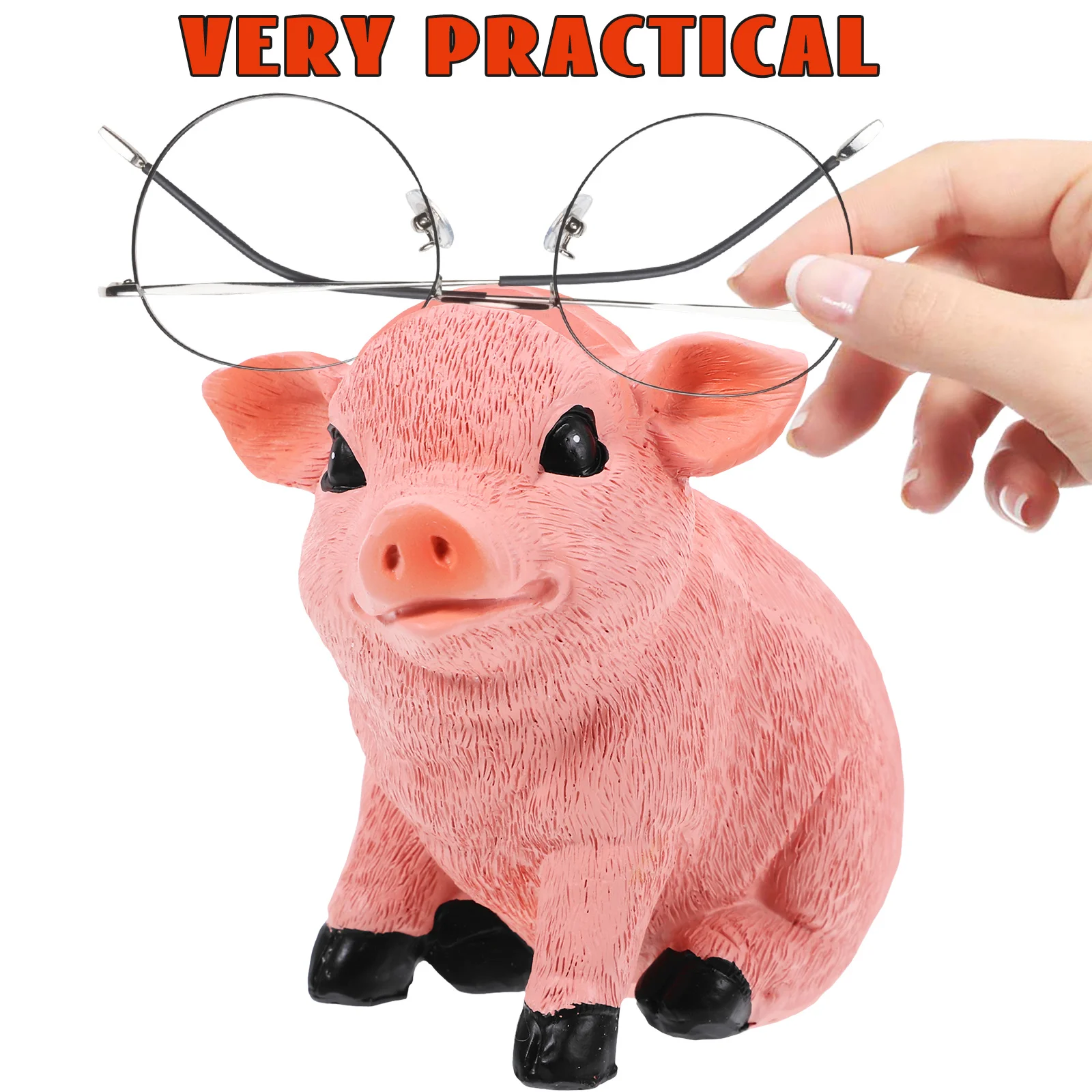 

Eyeglass Holder Piggy Design Resin Glasses Stand For Home Office Decor Fun Animal Eyewear Organizer Spectacle Rack