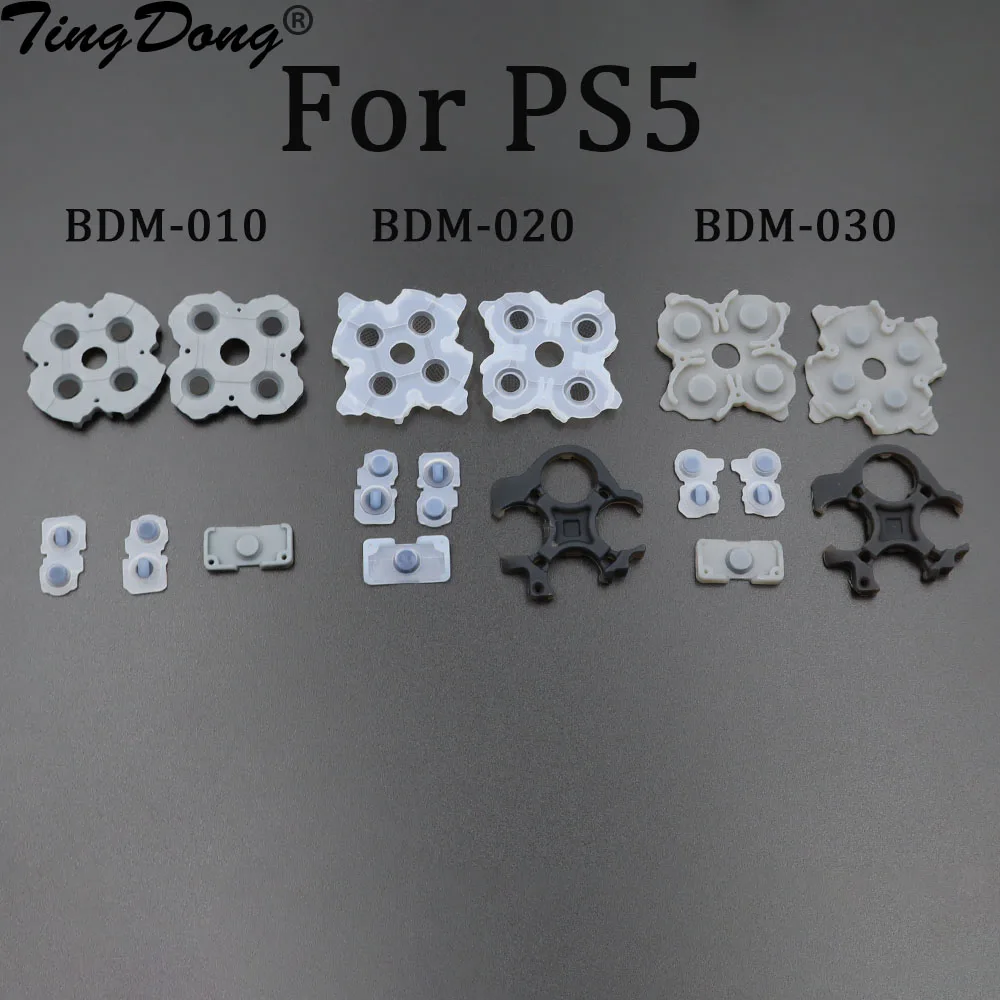 5/10Sets Conductive Rubber Pads for Playstation 5 PS5 Controller BDM 010 020 030 L1 R1 L2 R2 Adhesive Button Keypad Repair Part