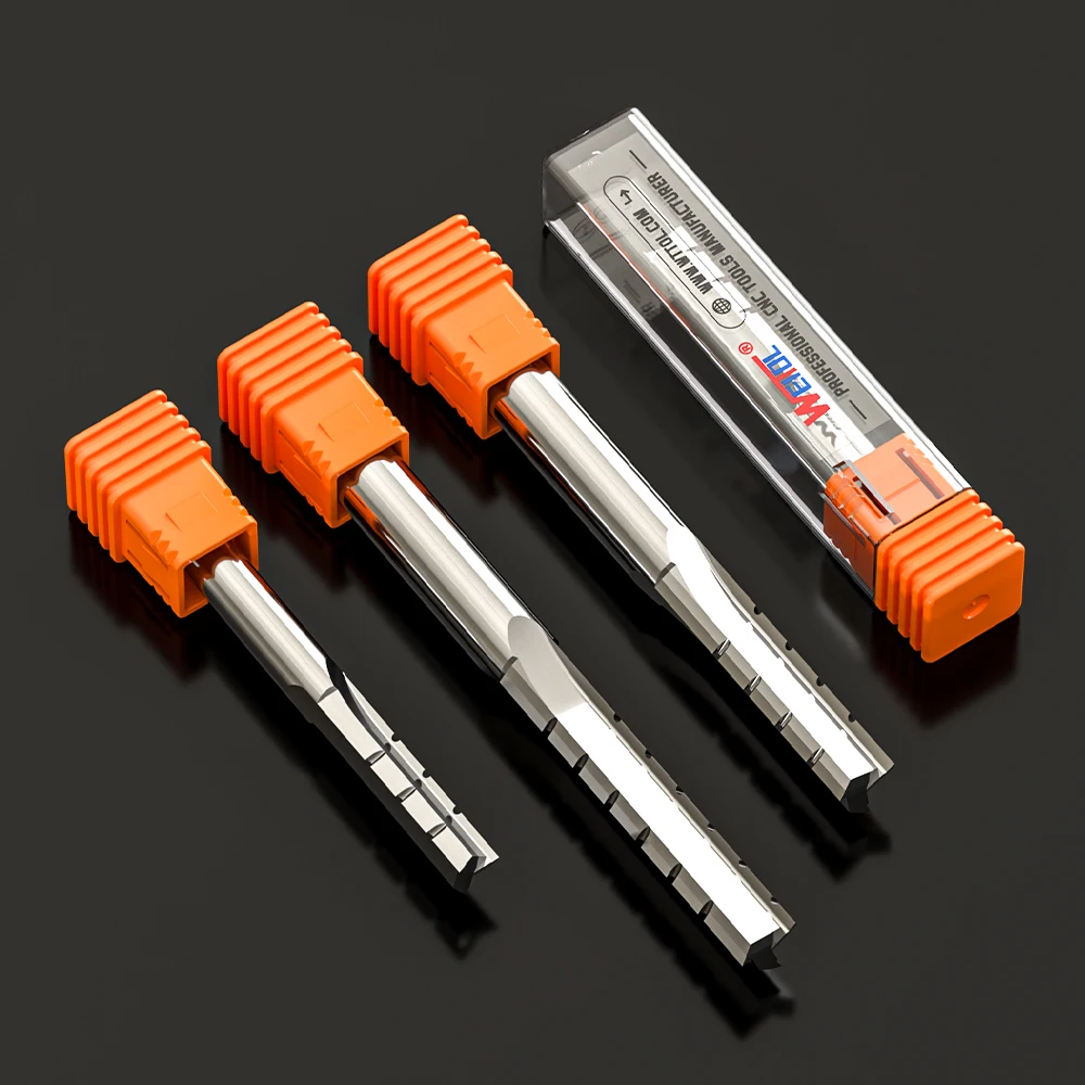 WeiTol 6mm Three Flute Straight Bit End Mill Wood Cutting Tools Straight Router Bits for Solid Wood