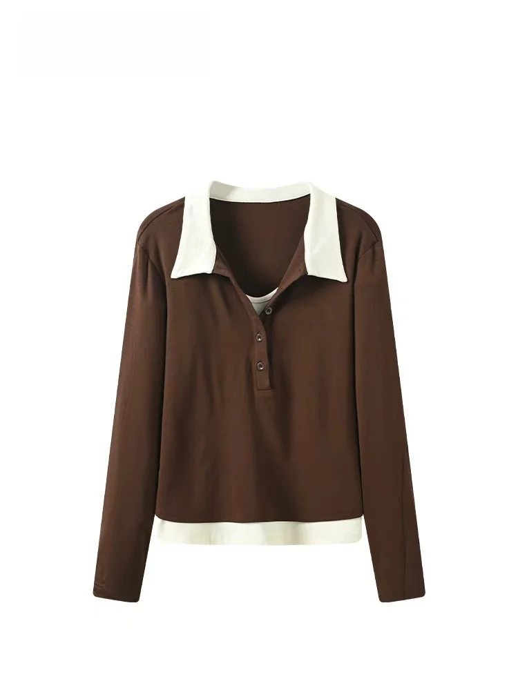 

Женская осенняя футболка Cara CLUB больших размеров с длинным рукавом, скрывающая недостатки фигуры, модный топ для похудения, трендовая одежда больших размеров