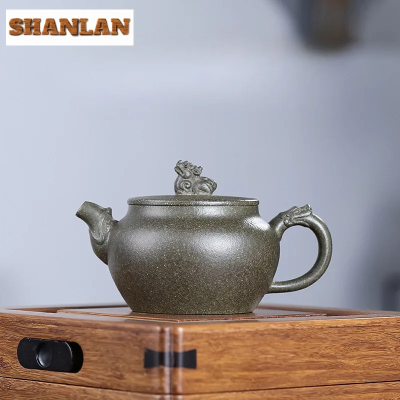 250ml Boutique Yixing Purple Clay Teapots Handmade Lion Lid Pot Raw Ore Dragon's Back Mud Kettle With Infuser Zisha Tea Set Gift