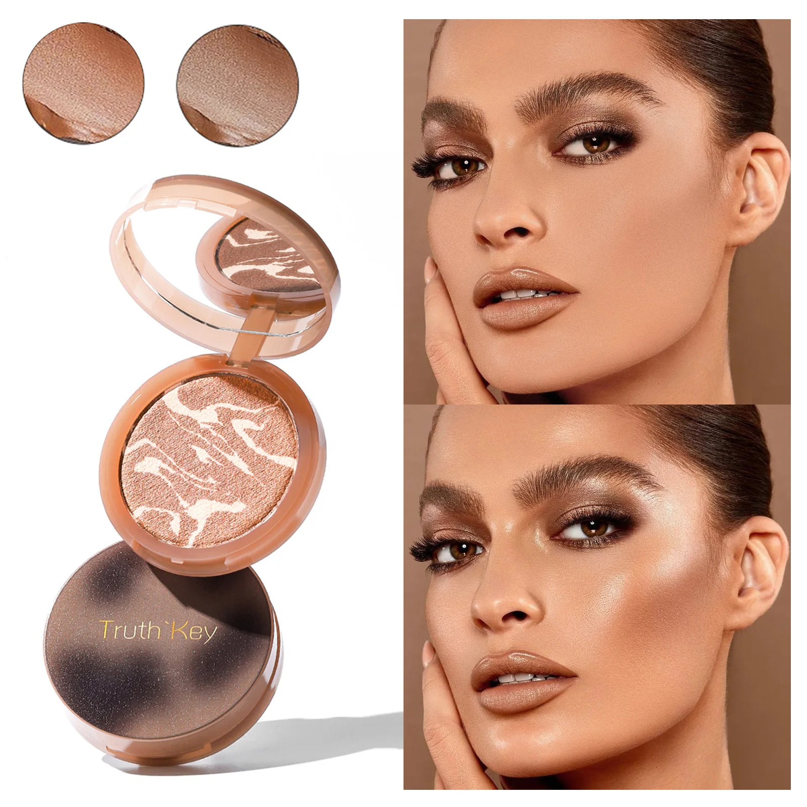 Truth'Key Mousse Bronzer, cemento mate, sombra de nariz marrón, contorno Facial, maquillaje 3D monocromático de reproducción de Color Natural