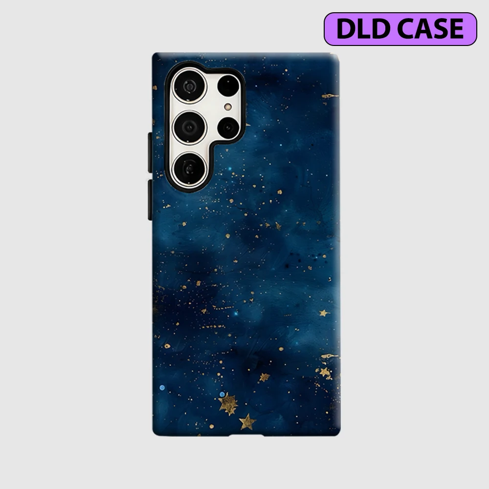Indigo Starfall Phone Case for Samsung Galaxy S26 S25 Ultra S24 S23 Ultra Plus Shockproof Double Layer Tough Back Cover