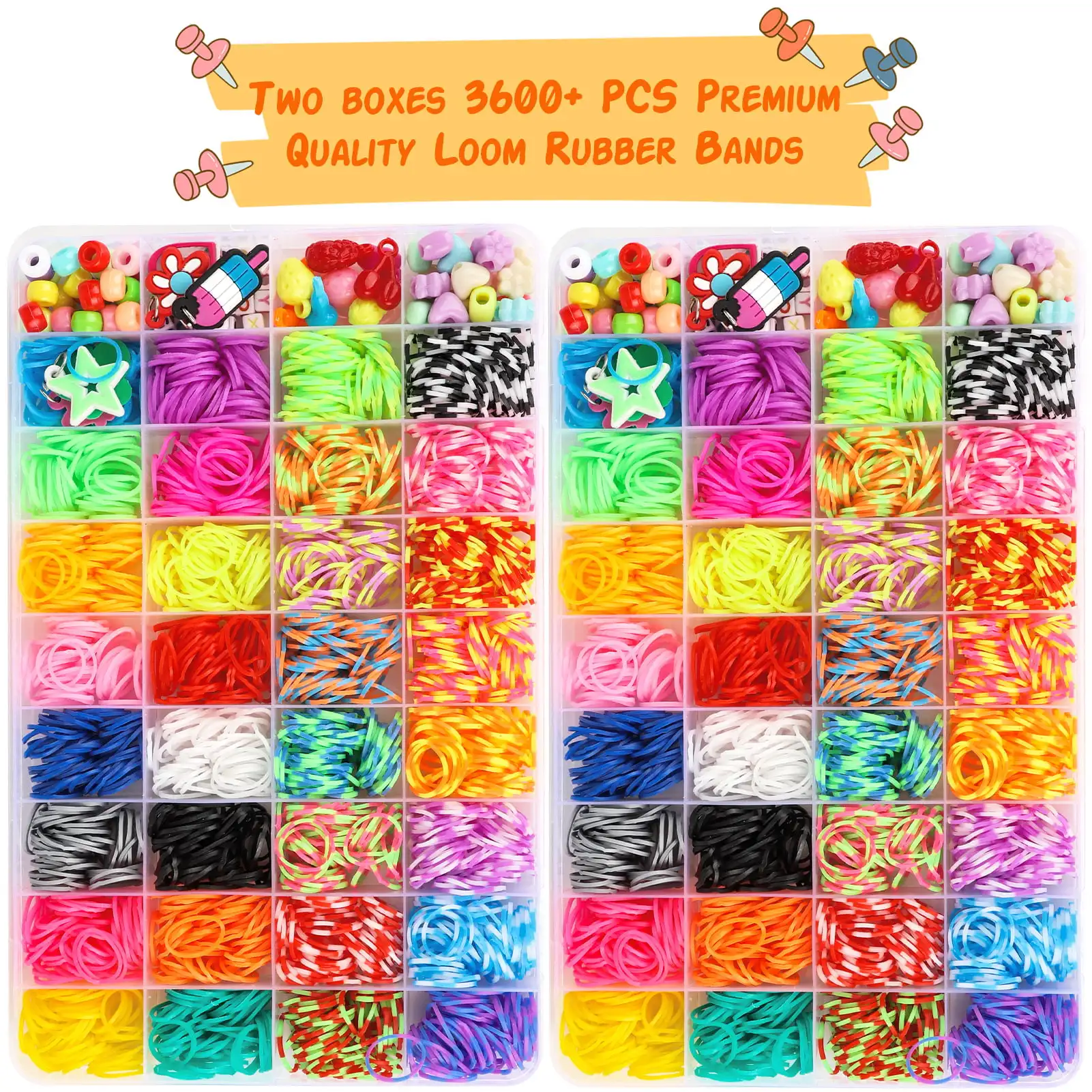 الإبداعية الملونة تلوح في الأفق العصابات مجموعة قوس قزح سوار صنع عدة DIY شريط مطاطي أساور منسوجة ألعاب حرفية للفتيات هدايا عيد الميلاد