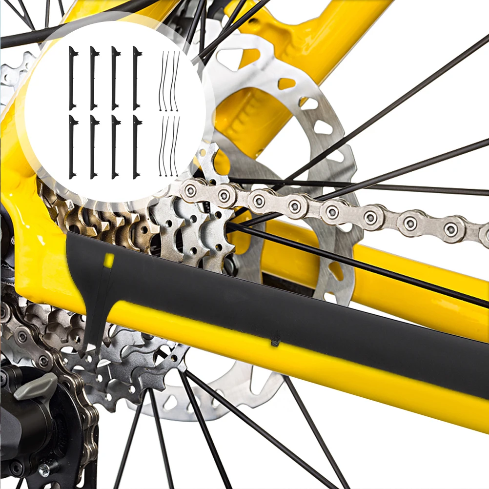 

8pcs Bike Frame Films Protective Stickers Anti-Rub Chain Decals Waterproof Durable Outdoor Rust Resistant Stylish Simple Pattern
