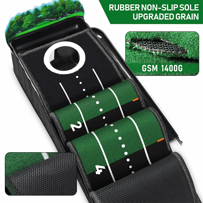 Golf Indoor Putting Mat Carpet Mini Putting Ball Pad Practice Mat, Lightweight Washable Anti-Slip Golf Accessories For Gol Gift