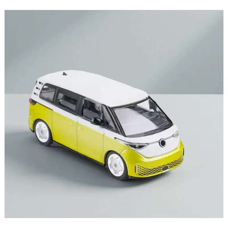

MINIGT 1/64 Сплав 1110 # Модель-симулятор фургона ID-Buzz Candy White/Pomelo Yellow, статическая коллекционная модель, украшенные праздничные подарки, игрушки