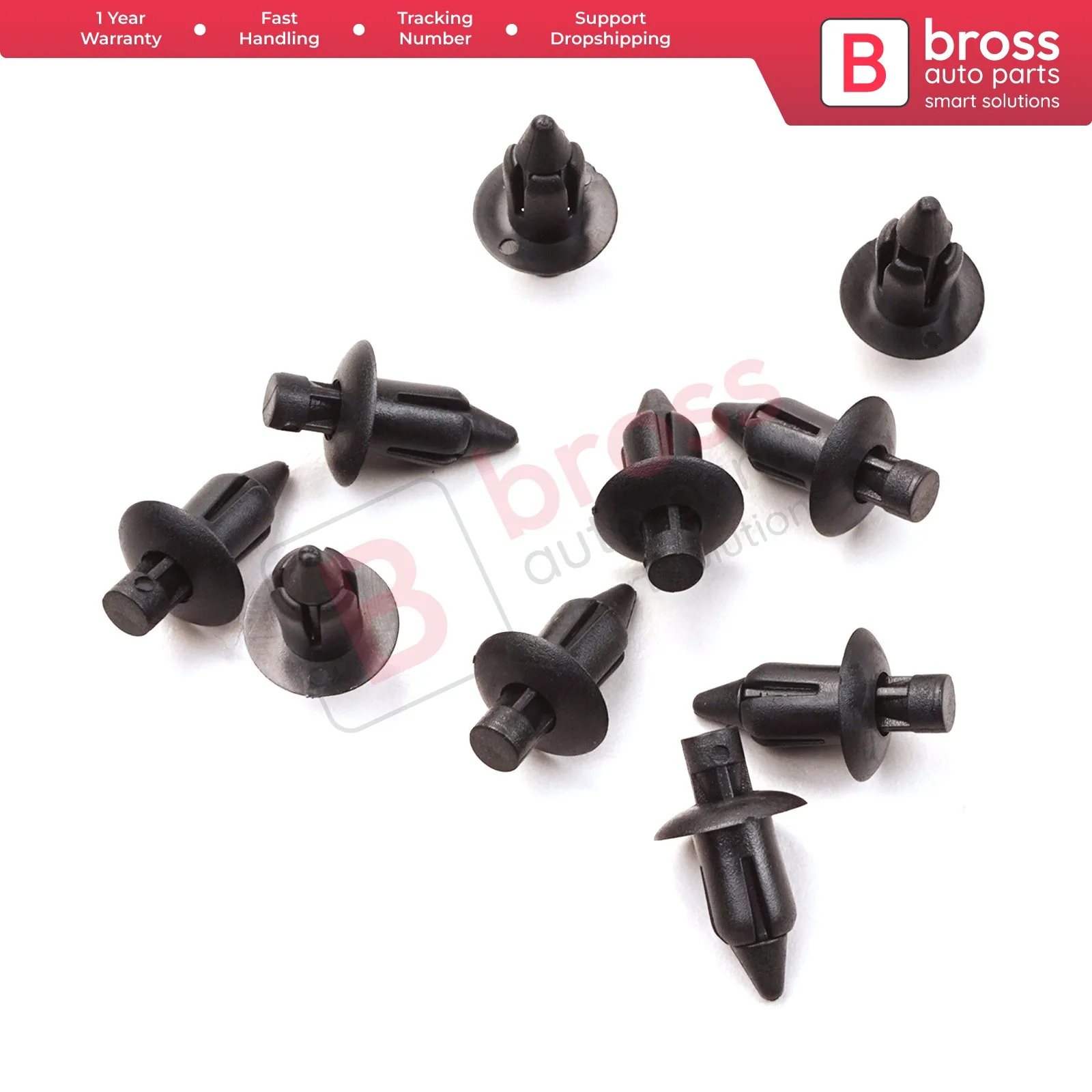 10 Pieces Push-Type Retainer for Suzuki : 09409083085ES Nissan: 66824-01G00, Honda: 90116-675-003ZA